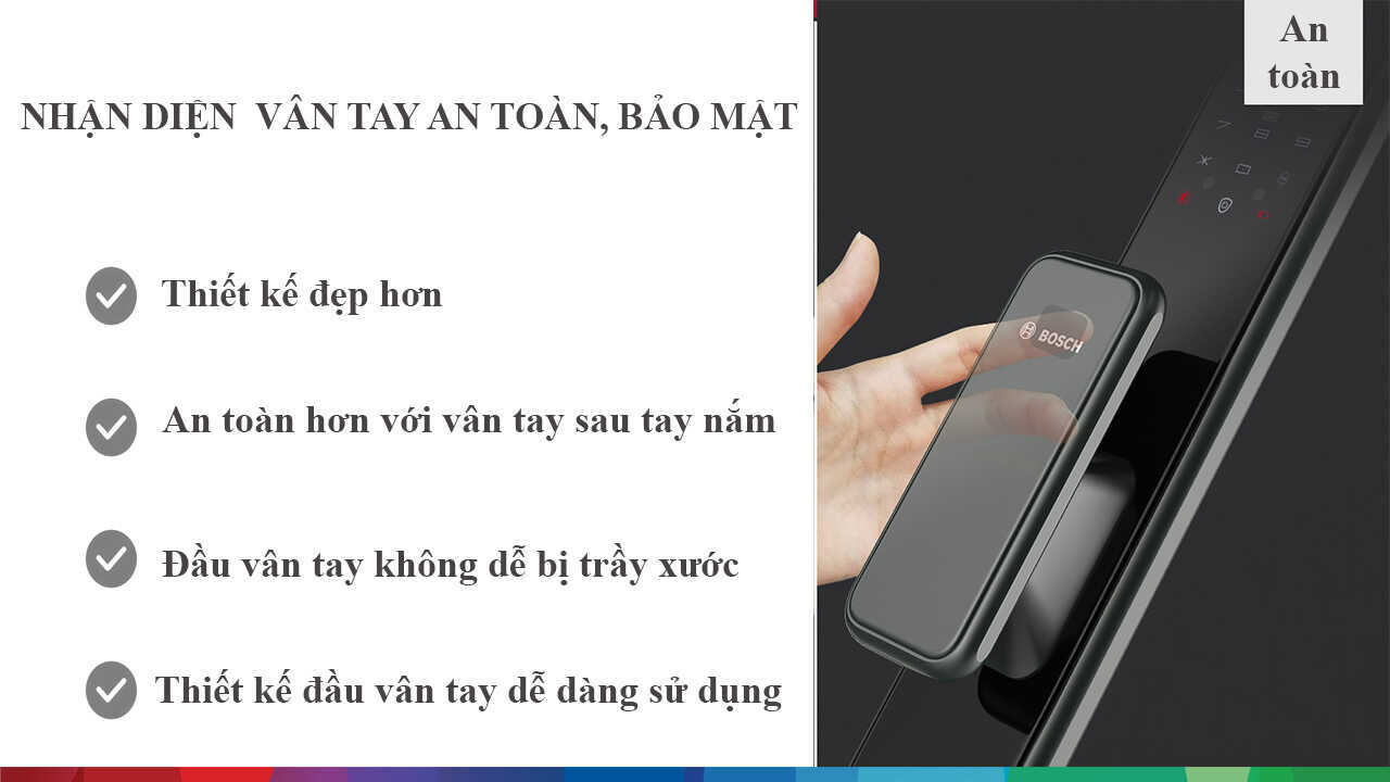Khóa Điện Tử Bosch EL600B 8 Dau Nhan Dien Van Tay
